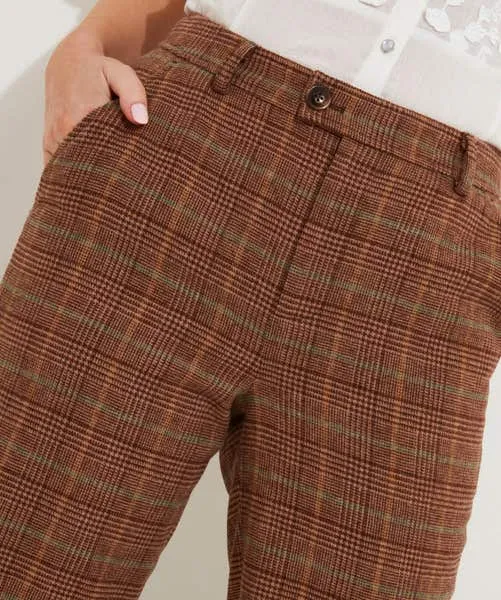 Jeans and Trousers Heritage Check Trousers Brown Joebrowns Apparel