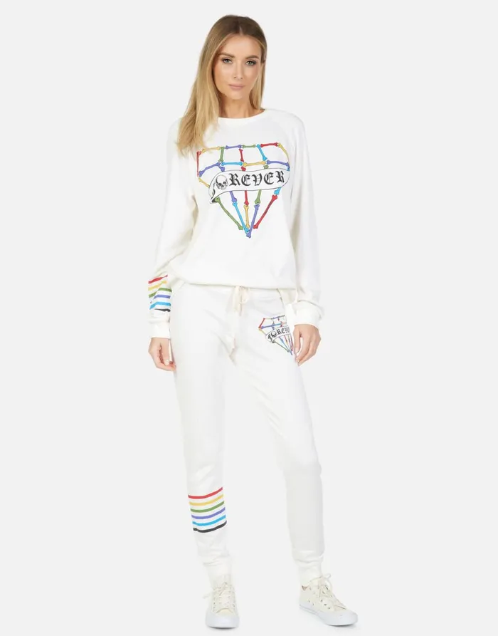 Jess Bone Diamond Milk Women039s Lauren Moshi Long Sweatpants