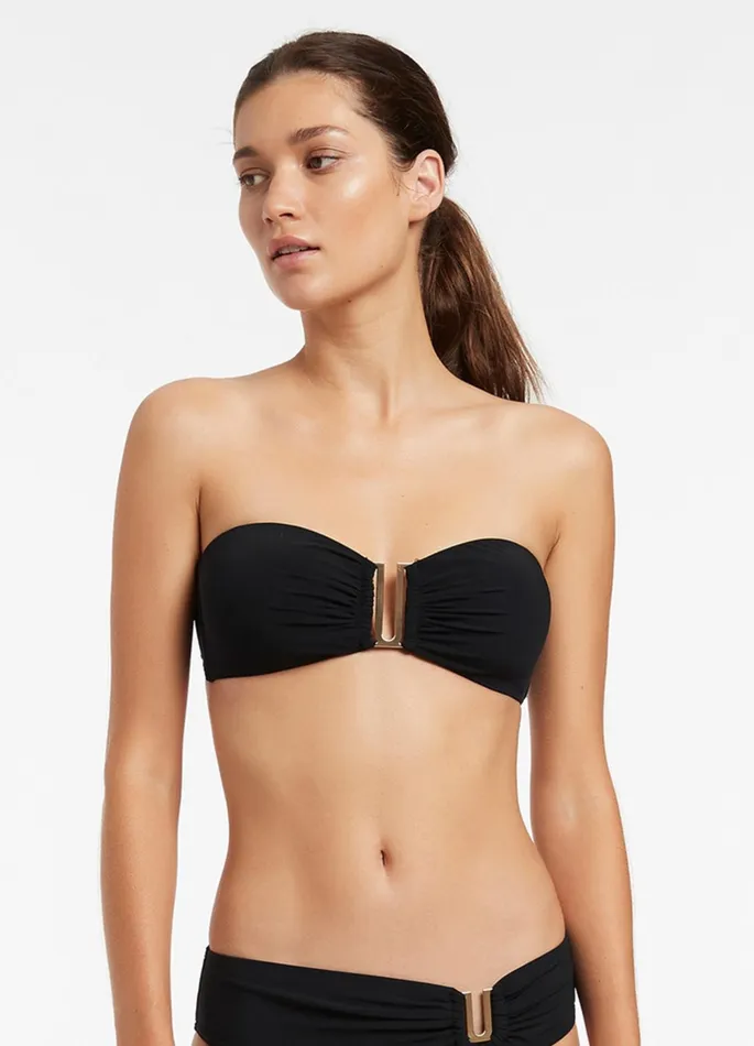 Jetset Bandeau Bikini Top Black Women JETS Australia Bandeau Bikini Tops