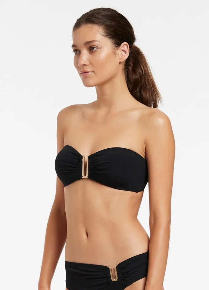 Jetset Bandeau Bikini Top Black Women JETS Australia Bandeau Bikini Tops