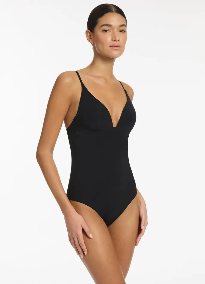 Jetset Clean Moulded One Piece Black Women JETS Australia Black One Pieces