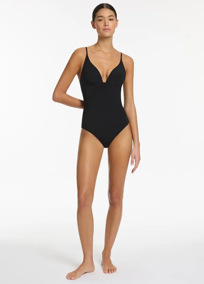 Jetset Clean Moulded One Piece Black Women JETS Australia Black One Pieces