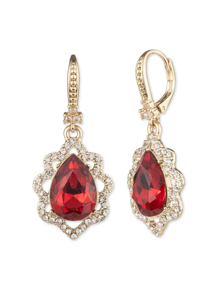 Jewelry Marchesa Earrings Poised Drop Earring Red