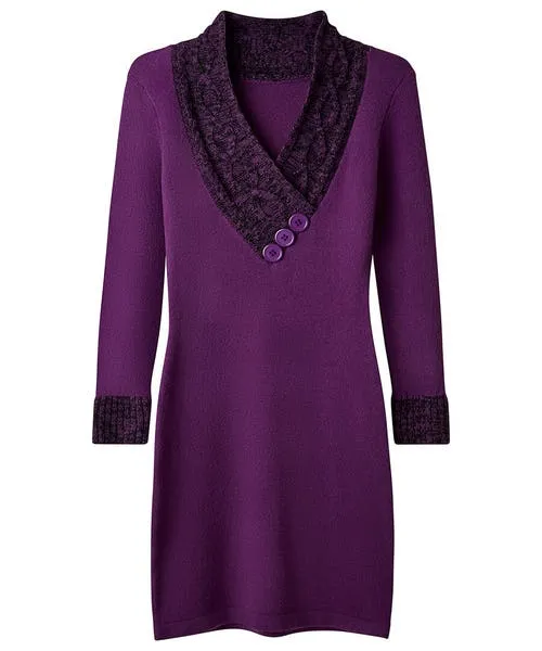 Joebrowns Dresses Apparel Curiously Cosy Jumper Dress Purple