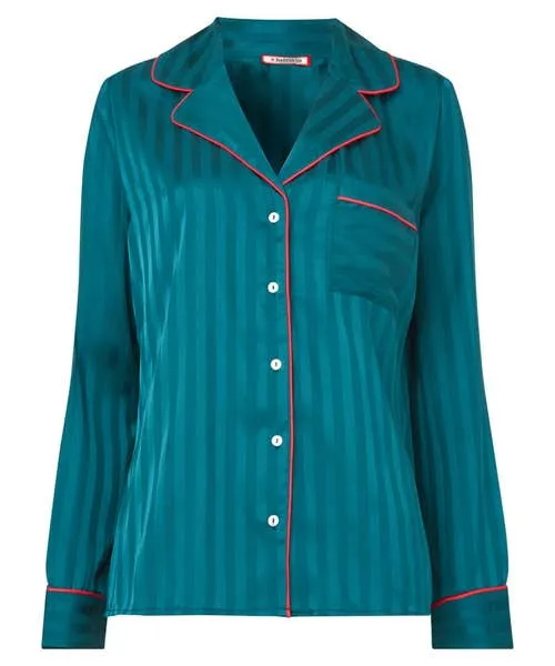 Joebrowns Loungewear and Pyjamas Apparel Satin Stripe Pyjama Top Teal