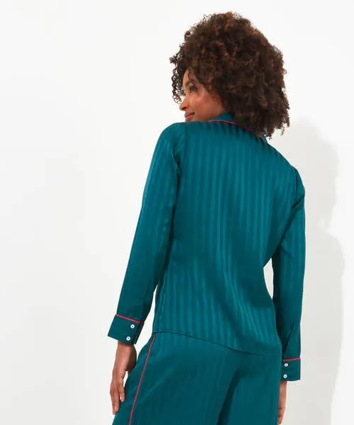 Joebrowns Loungewear and Pyjamas Apparel Satin Stripe Pyjama Top Teal