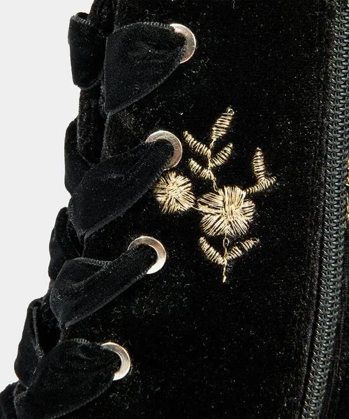 Joebrowns Shoes Sandals and Boots Apparel Evening Rose Velvet Boots BlackGold