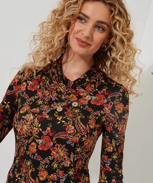 Joebrowns Tops Tunics and Blouses Apparel All New Button Printed Jersey Tunic Multi Joebrowns Tops Tunics and Blouses Apparel All New Button Printed Jersey Tunic Multi