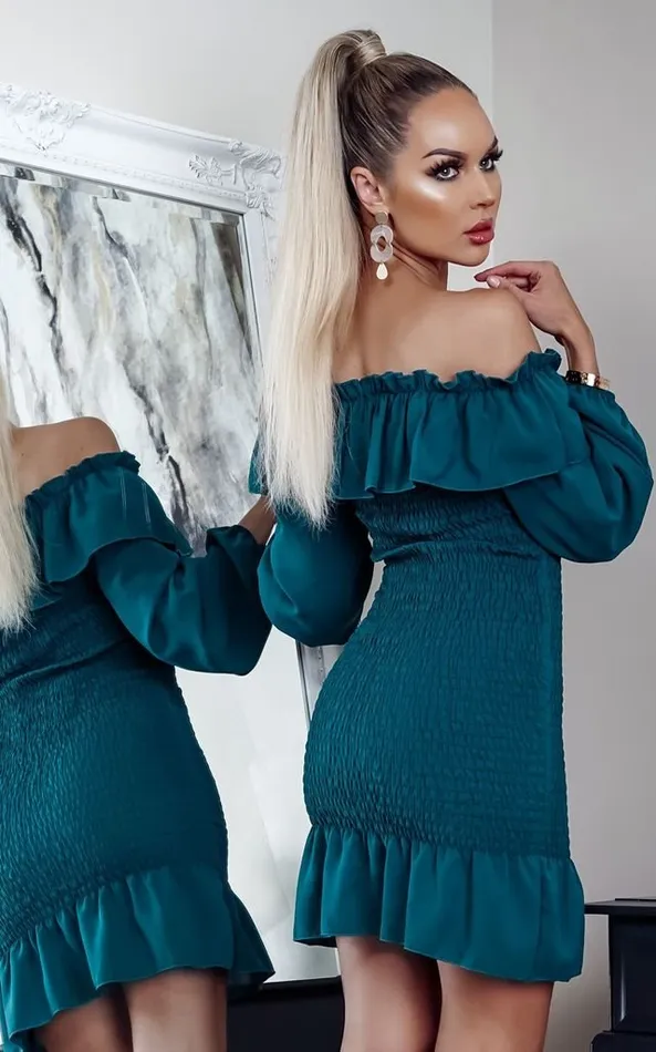 Jovi Teal Shirred Off The Shoulder Bodycon Dress Women Missfiga Bodycon Dresses Jovi Teal Shirred Off The Shoulder Bodycon Dress Women Missfiga Bodycon Dresses