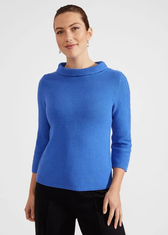 Jumpers and Cardigans Women HOBBS Camilla Cotton Jumper Fjord Blue