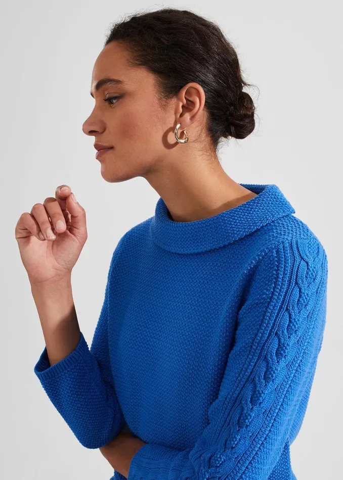 Jumpers and Cardigans Women HOBBS Camilla Cotton Jumper Fjord Blue