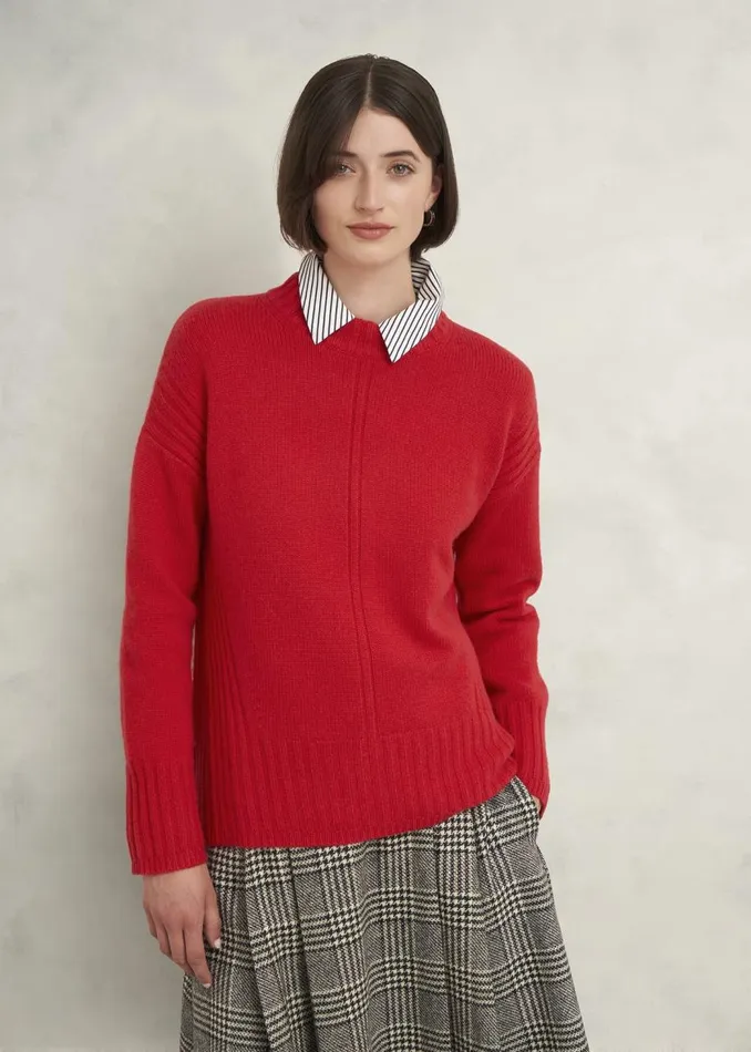 Jumpers and Cardigans Women HOBBS Dora Wool Cashmere Jumper Vibrant Red
