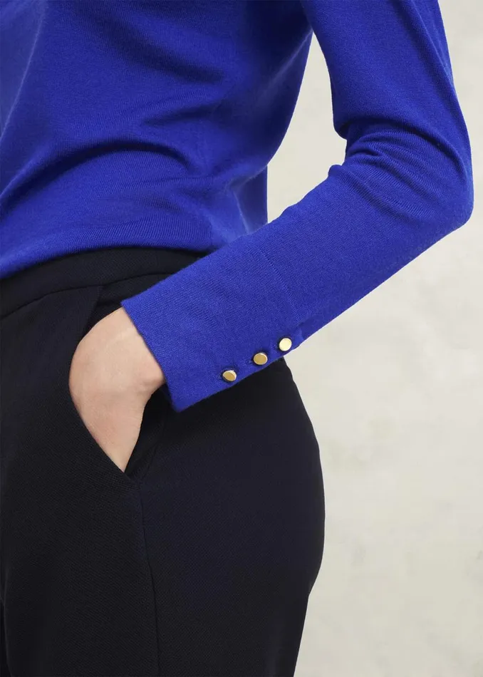 Jumpers and Cardigans Women HOBBS Penny Merino Wool Jumper Eclipse Blue