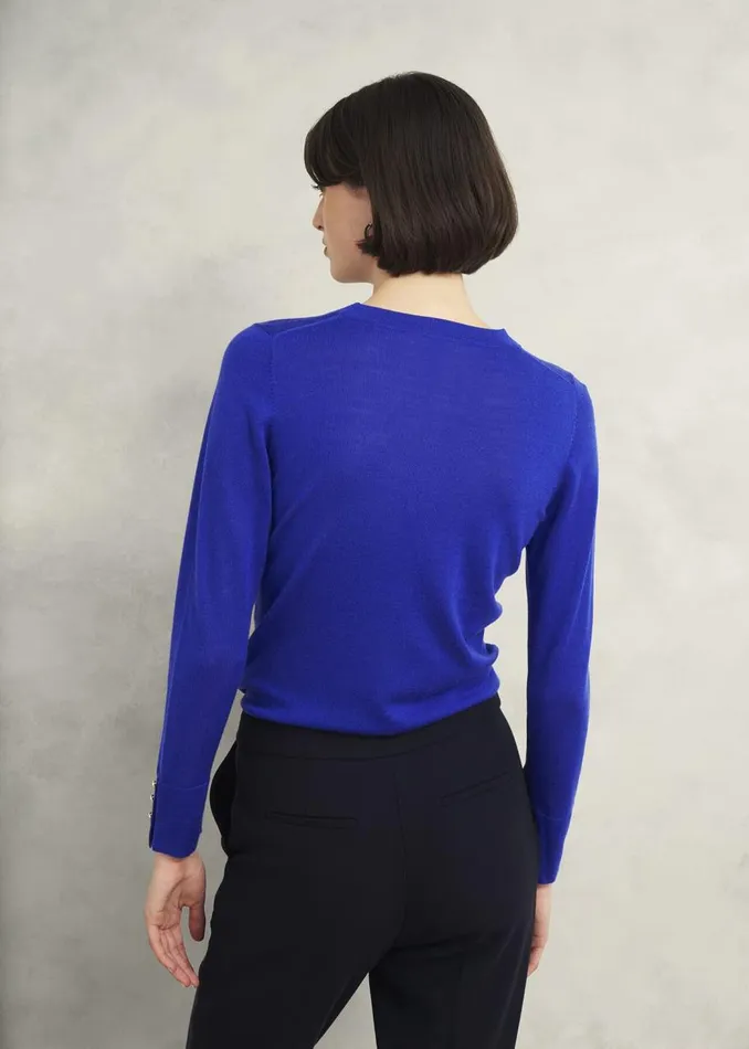 Jumpers and Cardigans Women HOBBS Penny Merino Wool Jumper Eclipse Blue