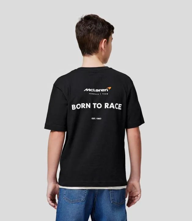 Junior Castore Junior McLaren 2024 Born To Race Oversized TShirt 8211 ANTHRACITE