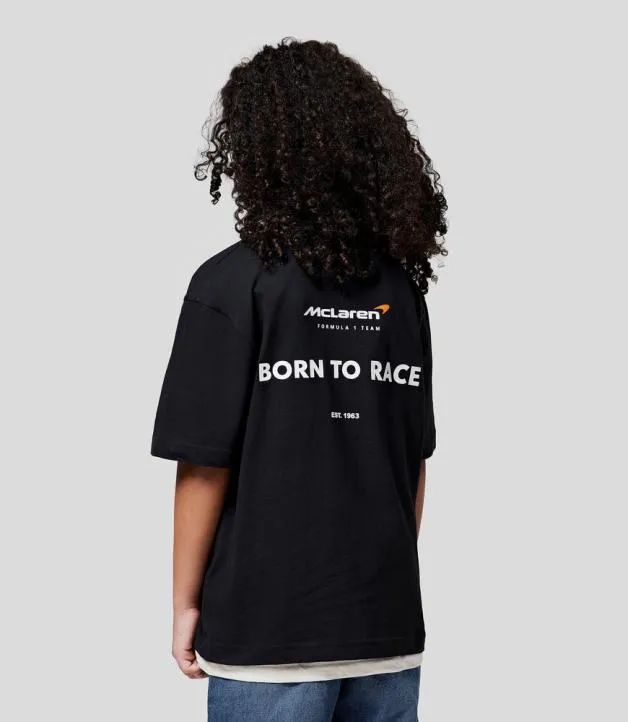 Junior Castore Junior McLaren 2024 Born To Race Oversized TShirt 8211 ANTHRACITE