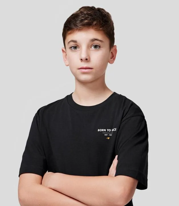 Junior Castore Junior McLaren 2024 Born To Race Oversized TShirt 8211 ANTHRACITE