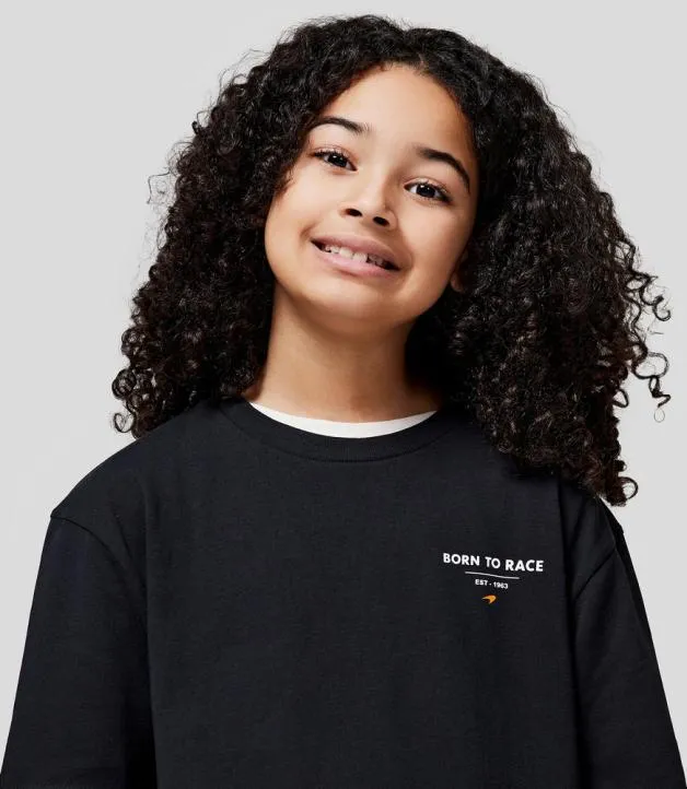 Junior Castore Junior McLaren 2024 Born To Race Oversized TShirt 8211 ANTHRACITE