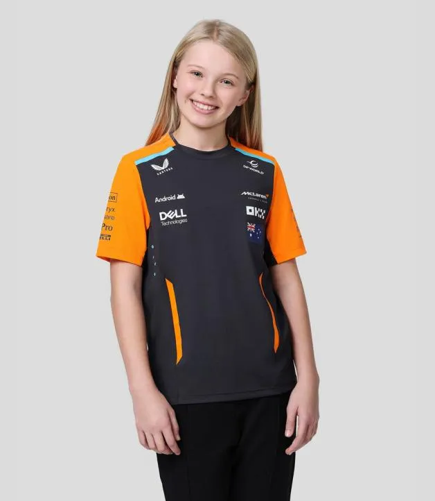 Junior Castore Junior McLaren Official Teamwear Set Up TShirt Oscar Piastri Formula 1 8211 PhantomPapaya