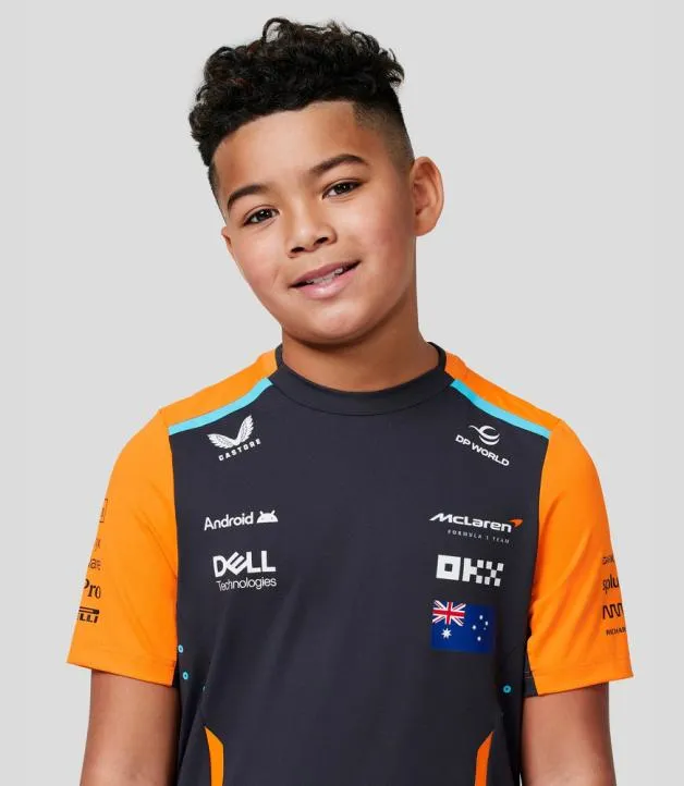 Junior Castore Junior McLaren Official Teamwear Set Up TShirt Oscar Piastri Formula 1 8211 PhantomPapaya
