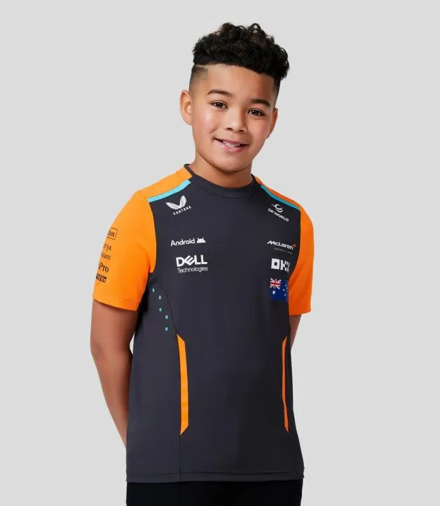 Junior Castore Junior McLaren Official Teamwear Set Up TShirt Oscar Piastri Formula 1 8211 PhantomPapaya