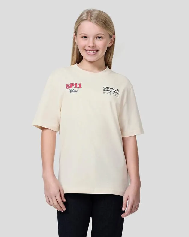 Junior Castore Junior Oracle Red Bull Racing S Checo Vintage Oversized Tee 8211 Ecru