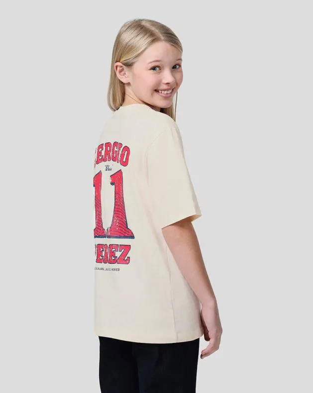 Junior Castore Junior Oracle Red Bull Racing S Checo Vintage Oversized Tee 8211 Ecru