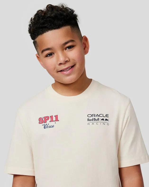 Junior Castore Junior Oracle Red Bull Racing S Checo Vintage Oversized Tee 8211 Ecru
