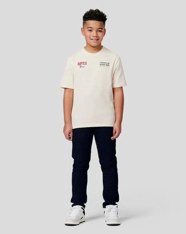 Junior Castore Junior Oracle Red Bull Racing S Checo Vintage Oversized Tee 8211 Ecru