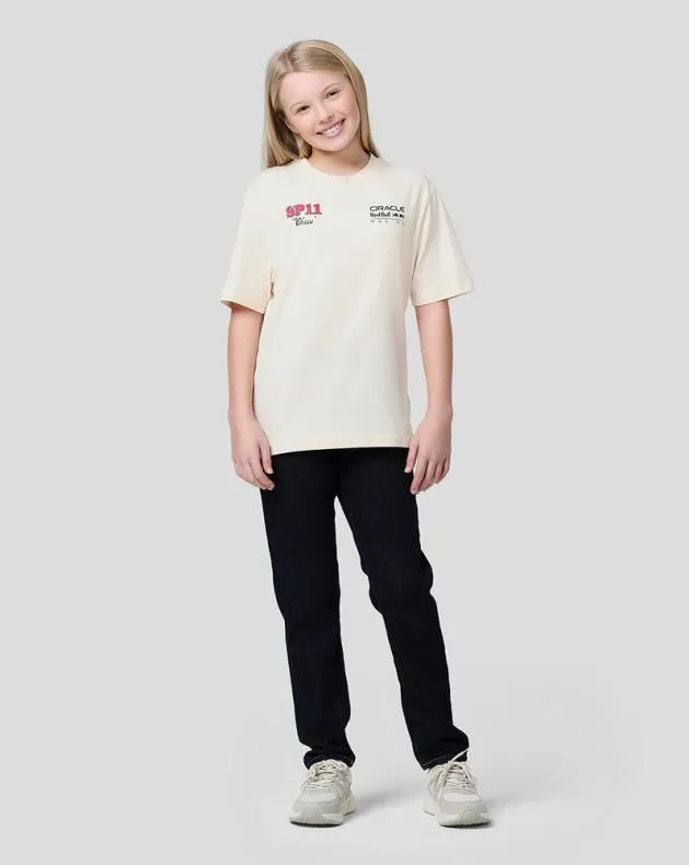 Junior Castore Junior Oracle Red Bull Racing S Checo Vintage Oversized Tee 8211 Ecru
