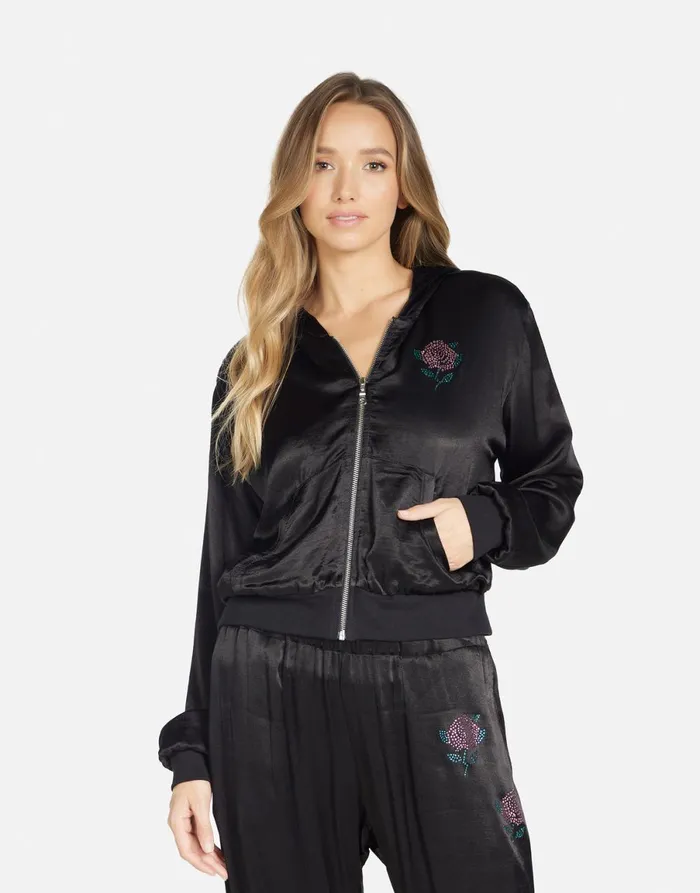 Kathleen Crystal Roses Black Women039s Lauren Moshi Hoodies