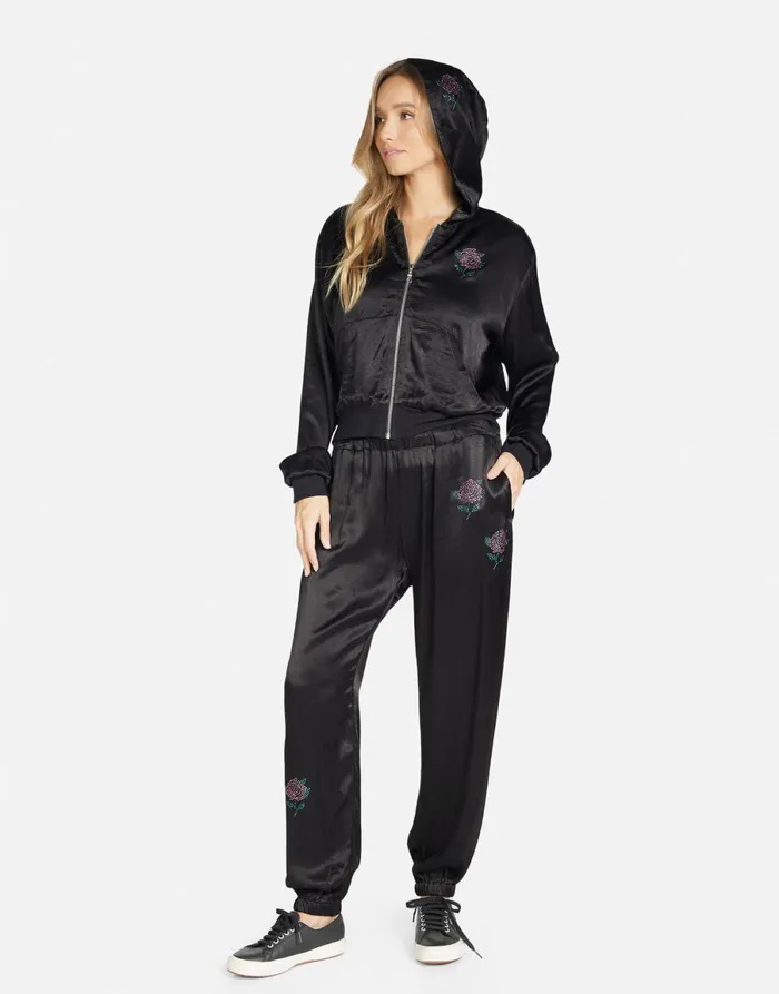 Kathleen Crystal Roses Black Women039s Lauren Moshi Hoodies