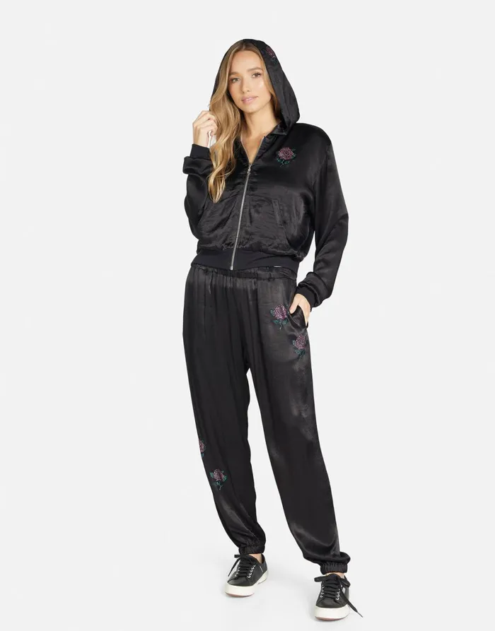 Kathleen Crystal Roses Black Women039s Lauren Moshi Hoodies