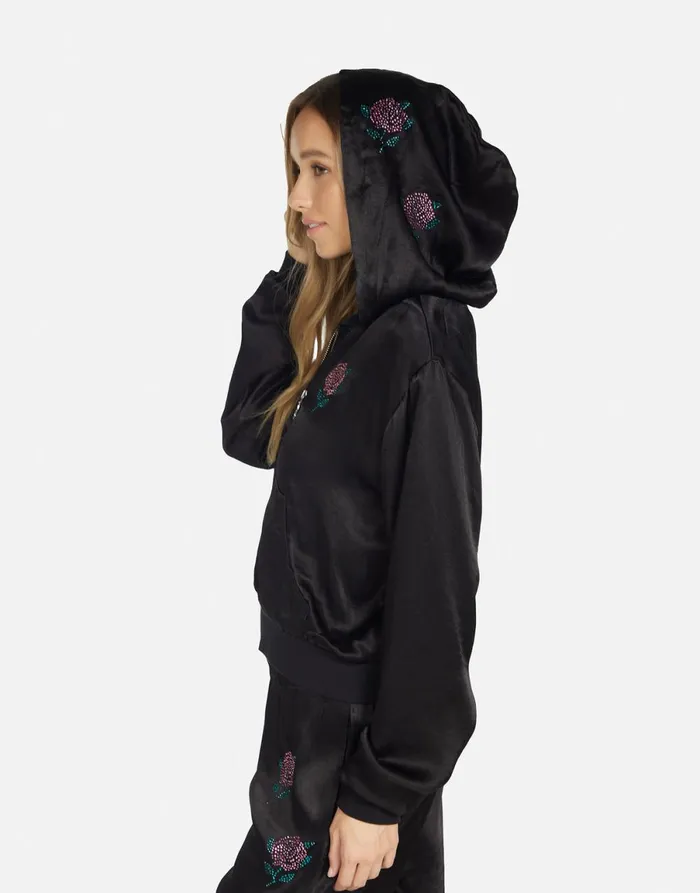 Kathleen Crystal Roses Black Women039s Lauren Moshi Hoodies