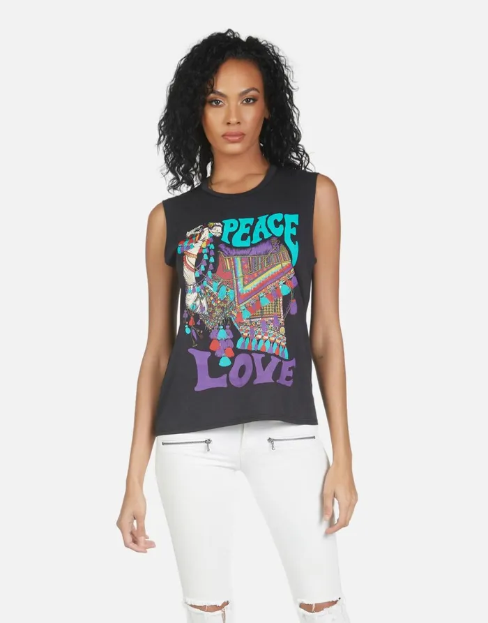Kel Peace Love Camel Onyx Women039s Lauren Moshi Tanks