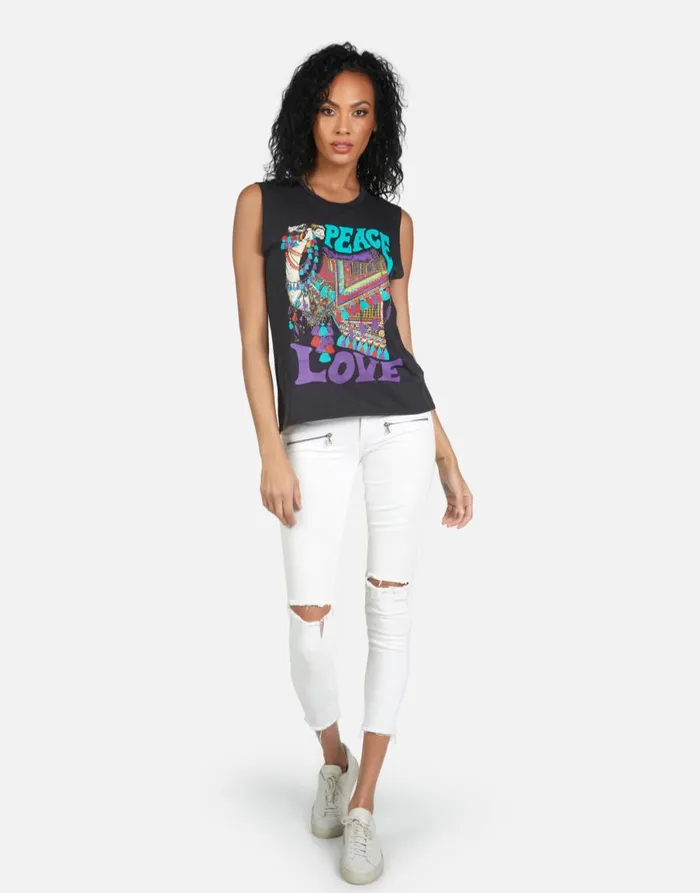 Kel Peace Love Camel Onyx Women039s Lauren Moshi Tanks