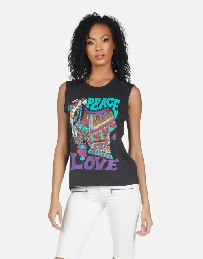 Kel Peace Love Camel Onyx Women039s Lauren Moshi Tanks