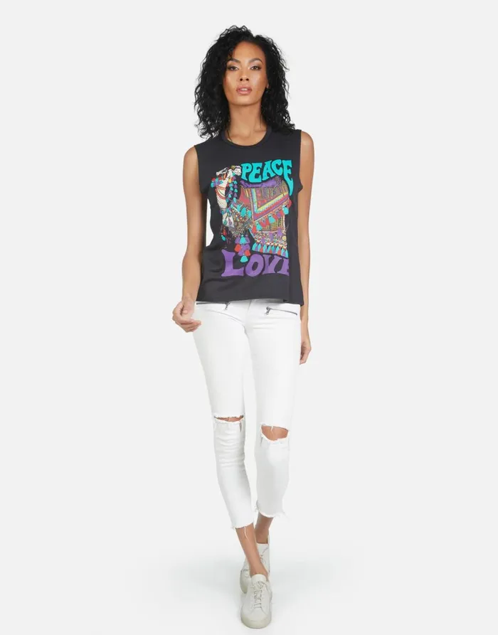 Kel Peace Love Camel Onyx Women039s Lauren Moshi Tanks