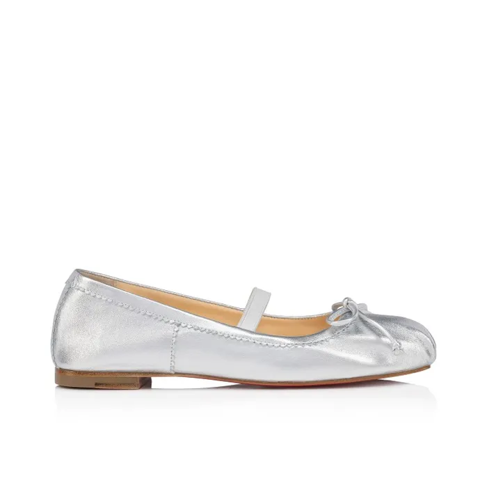 Kids Baballet Ballerinas 8211 Iridescent Nappa Leather 8211 Silver Baby Christian Louboutin Ballerinas