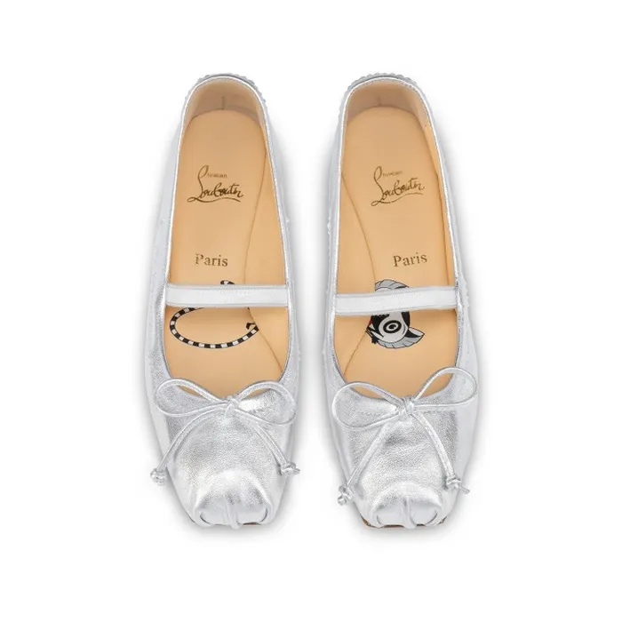 Kids Baballet Ballerinas 8211 Iridescent Nappa Leather 8211 Silver Baby Christian Louboutin Ballerinas