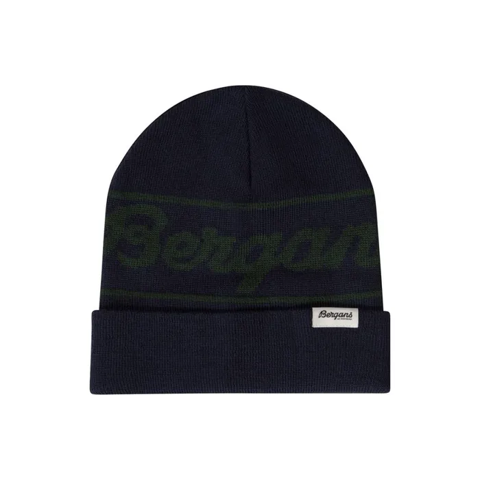 Kids Bergans Of Norway Beanies And Balaclava Bergans Logo Youth Beanie Navy Blue