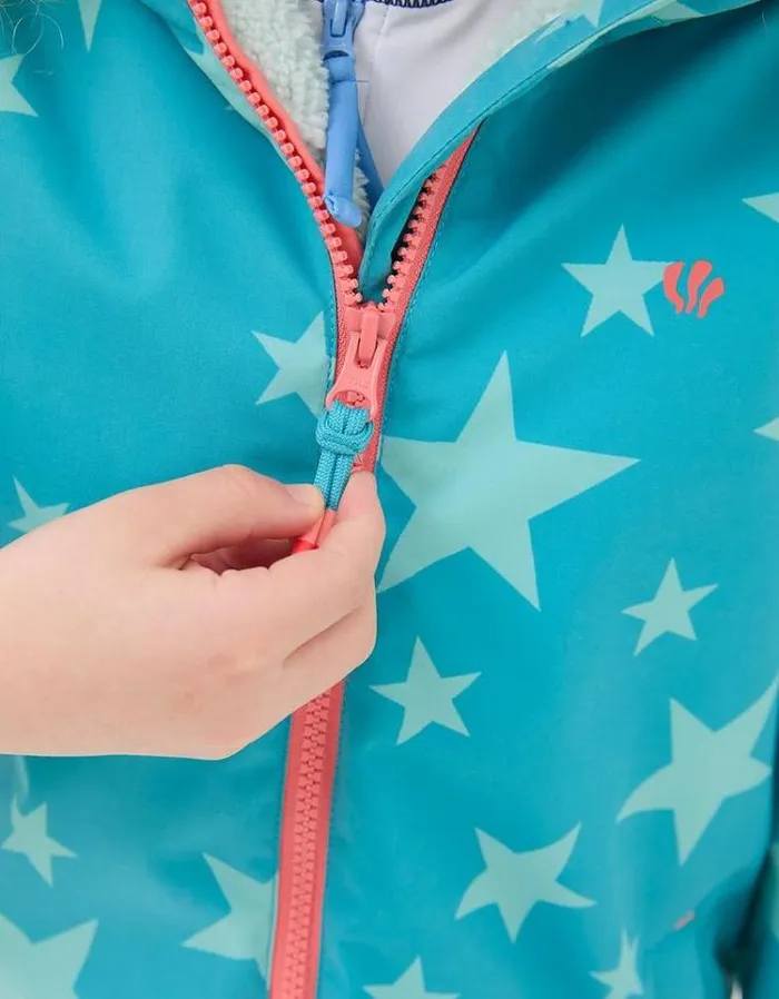 Kids FatFace Coats and Jackets Waterproof Changing Robe Aqua Blue