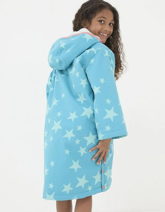 Kids FatFace Coats and Jackets Waterproof Changing Robe Aqua Blue