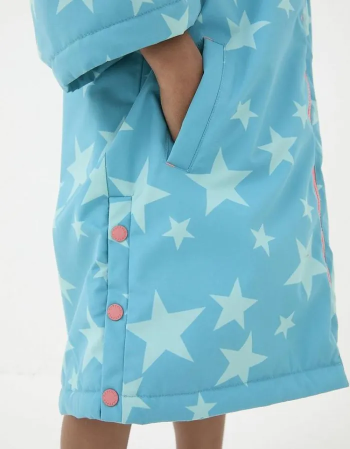 Kids FatFace Coats and Jackets Waterproof Changing Robe Aqua Blue