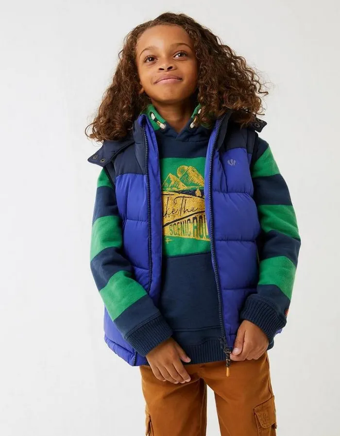 Kids FatFace Kids039 Sale Austin Colorblock Gilet Blue