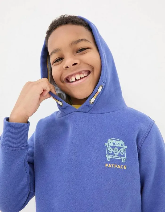 Kids FatFace Sweatshirts and Hoodies VW Graphic Pullover Hoodie Blue