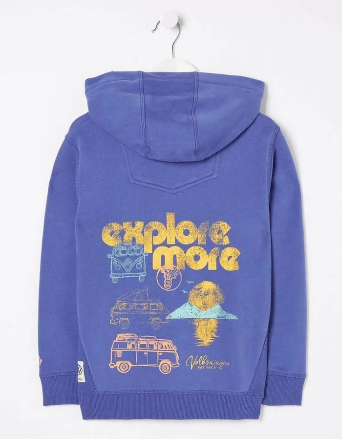 Kids FatFace Sweatshirts and Hoodies VW Graphic Pullover Hoodie Blue