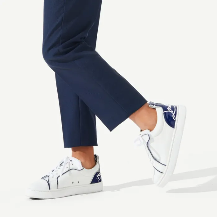Kids Funnyto Lowtop Sneakers 8211 Calf Leather 8211 Blue Christian Louboutin Sneakers