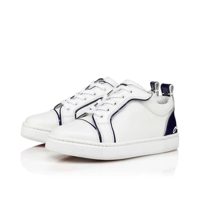 Kids Funnyto Lowtop Sneakers 8211 Calf Leather 8211 Blue Christian Louboutin Sneakers