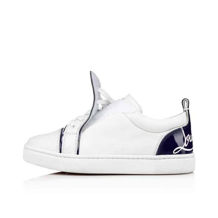 Kids Funnyto Lowtop Sneakers 8211 Calf Leather 8211 Blue Christian Louboutin Sneakers